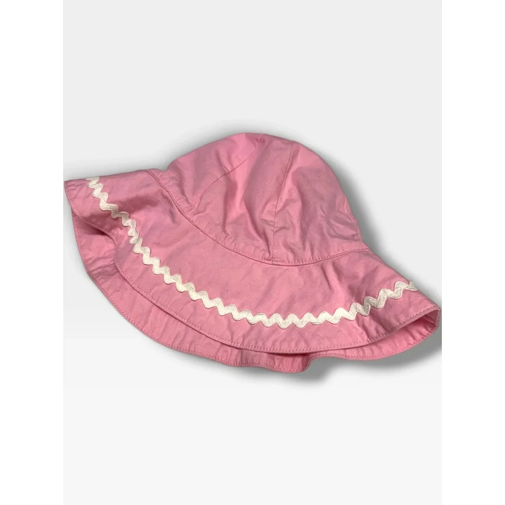 Gymboree Pink Ladybug Cotton Bucket Sun Hat RicRac Trim 12-24 M Sunflower Fields